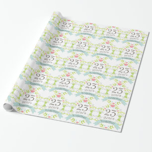 23rd Anniversary Love Heart Gift Wrap