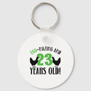 23rd Birthday 23 Years Old Chicken Farmer Chicken  Key Ring