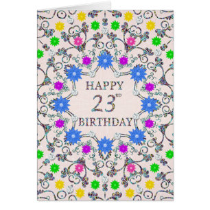 23rd Birthday Abstract Flowers 