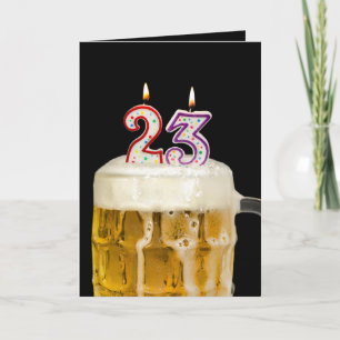 23rd Birthday Beer on black Card