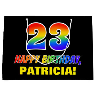 23rd Birthday: Bold, Fun, Simple, Rainbow 23 Large Gift Bag