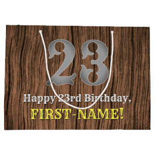 23rd Birthday: Country Western Inspired Look, Name Large Gift Bag