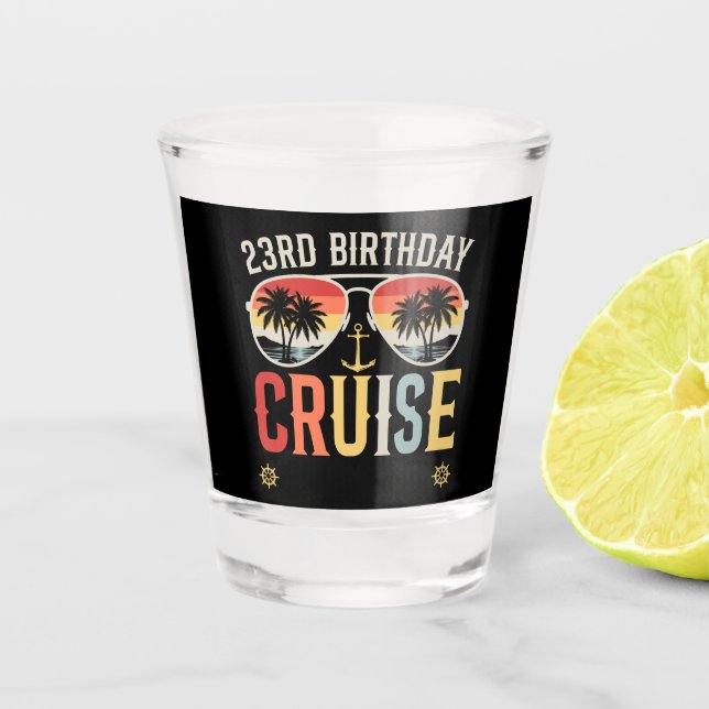 23RD Birthday Cruise Family Matching Shot Glass (Front)