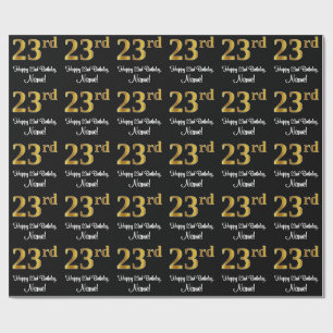 23rd Birthday: Elegant Luxurious Faux Gold Look # Wrapping Paper