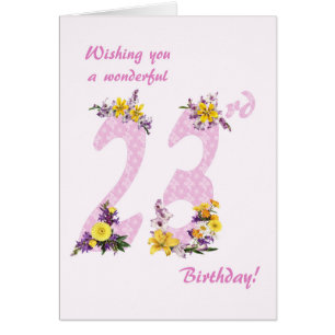 23rd Birthday Flower Decorated Numbers
