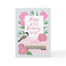 23rd Birthday for Wife | Typewriter and Floral