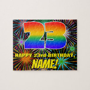 23rd Birthday: Fun, Colourful Celebratory Firework Jigsaw Puzzle