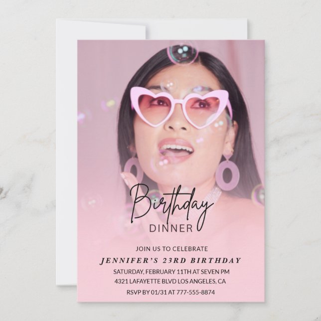 23rd birthday invitations Birthday Dinner Photo (Front)