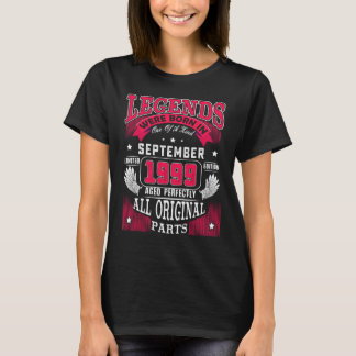 23rd Birthday  Legends Born In September 1999 23 Y T-Shirt
