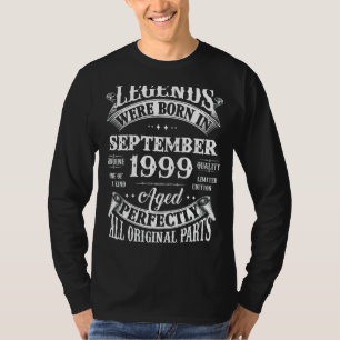 23rd Birthday Legends Born In September 1999 23 Y T-Shirt