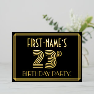 23rd Birthday Party — Art Deco Style “23” + Name