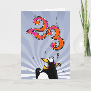 23rd Birthday - Penguin Surprise Card