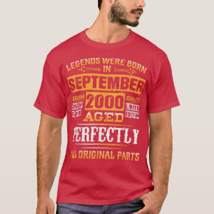 23rd Birthday Tee Legends Born In September 1999 2