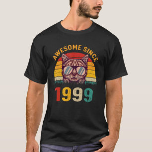 23rd Birthday Vintage Cat 23 Years Awesome Since 1 T-Shirt