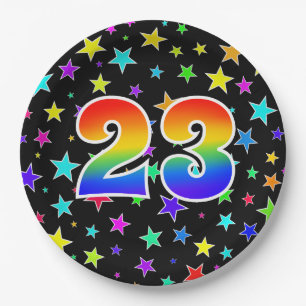 23rd Event: Bold, Fun, Colorful Rainbow 23 Paper Plate