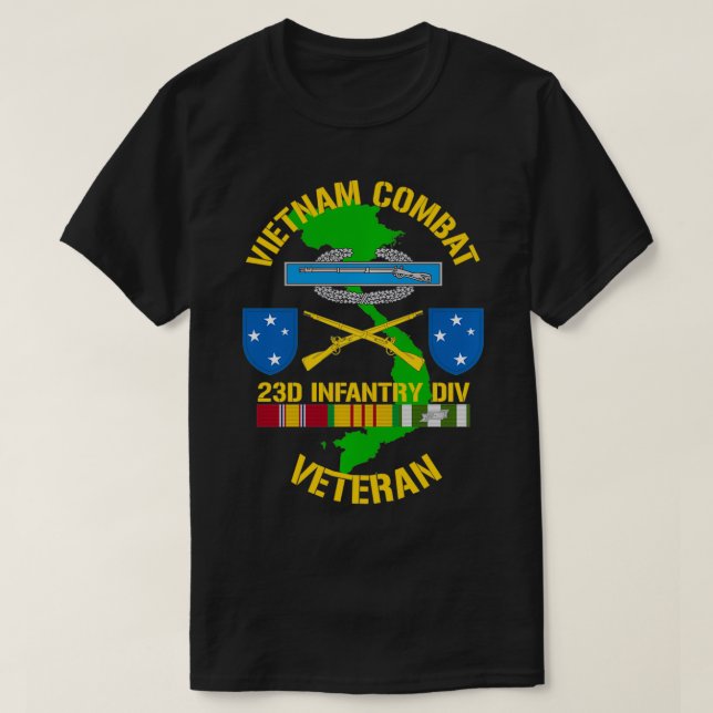 23rd Infantry Division  Vietnam Combat Veteran  T-Shirt (Design Front)