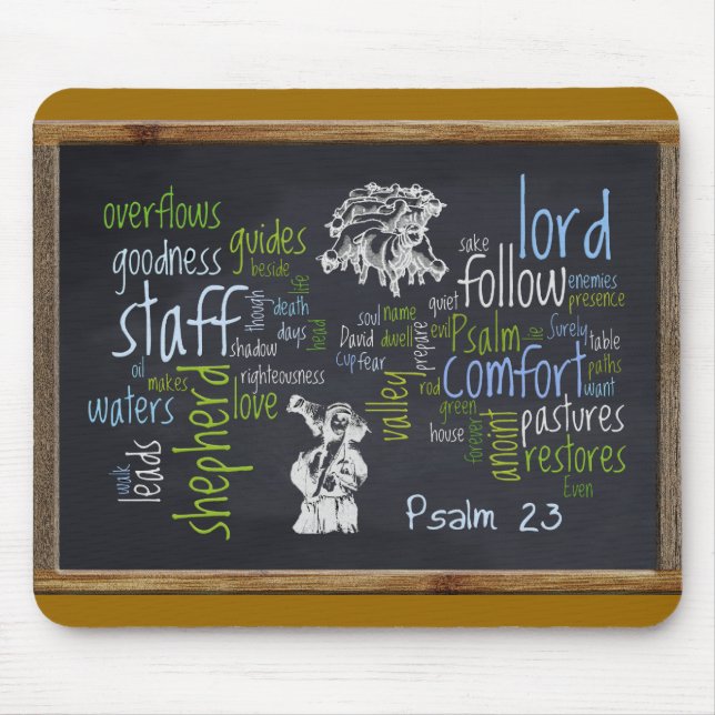 23rd Psalm Chalkboard 1 Mouse Mat (Front)