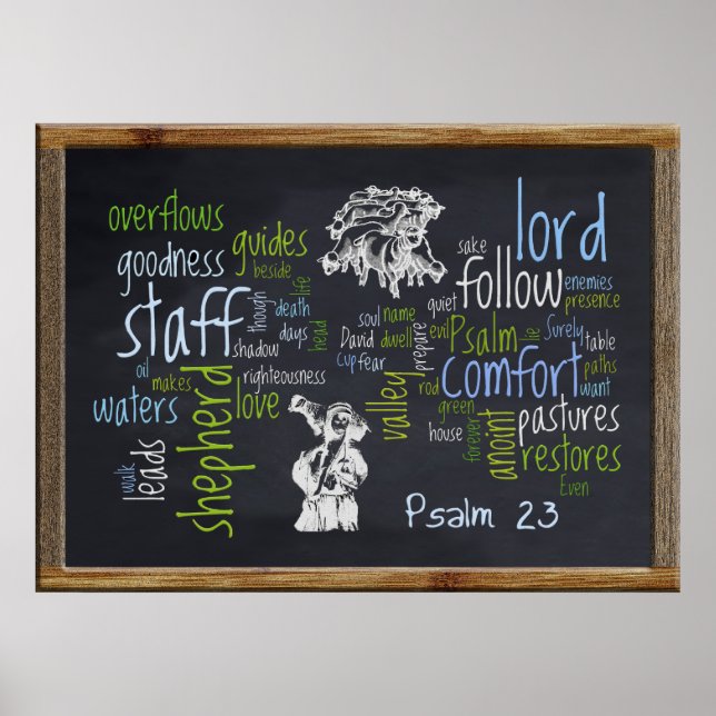 23rd Psalm Chalkboard 1 Poster (Front)