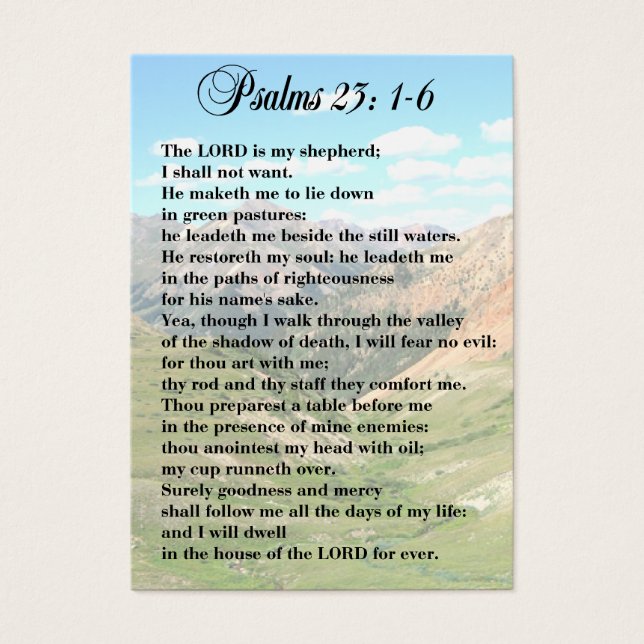 23rd Psalm Personal Cards (Front)