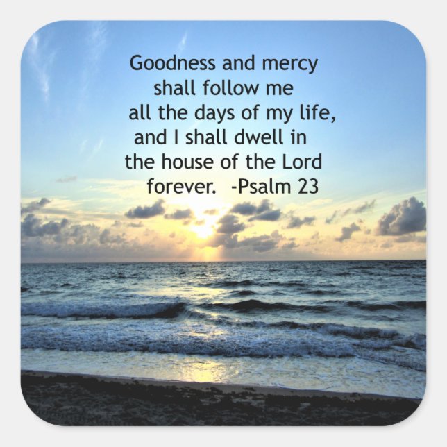 23RD PSALM SUNRISE PHOTO DESIGN SQUARE STICKER (Front)