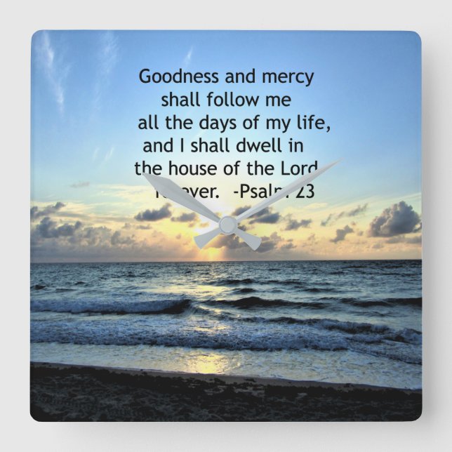 23RD PSALM SUNRISE PHOTO DESIGN SQUARE WALL CLOCK (Front)