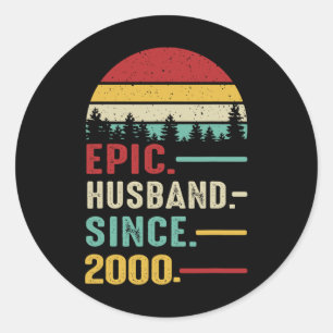 23rd Wedding Anniversary for Him Epic Husband Sinc Classic Round Sticker