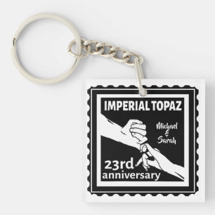 23rd wedding anniversary Imperial Topaz Key Ring