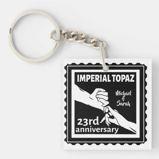23rd wedding anniversary Imperial Topaz Key Ring (Front)