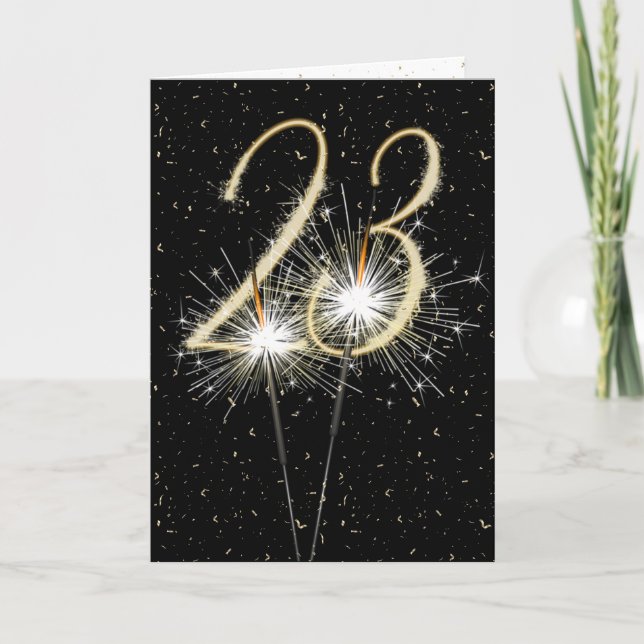 23rd wedding anniversary sparklers card (Front)
