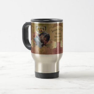 23rd Wedding Anniversary Topaz Claddagh Travel Mug