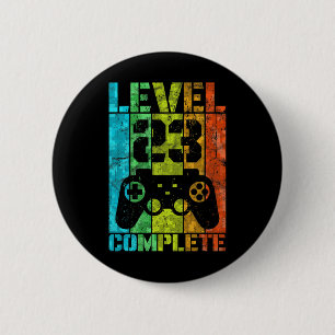 23th Birthday Male Gamer Full Level 23 6 Cm Round Badge