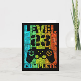 23th Birthday Male Gamer Full Level 23 Card