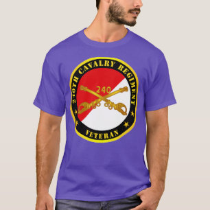 240th Cavalry Regiment Branch Veteran Red White X T-Shirt