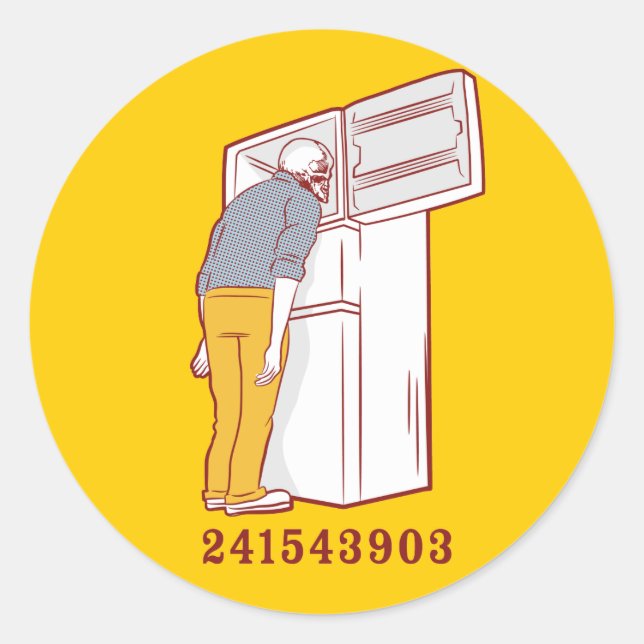 241543903 head freezer humourous tshirt classic round sticker (Front)