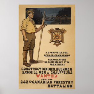 242nd Canadian Forestry Battalion1915 Poster