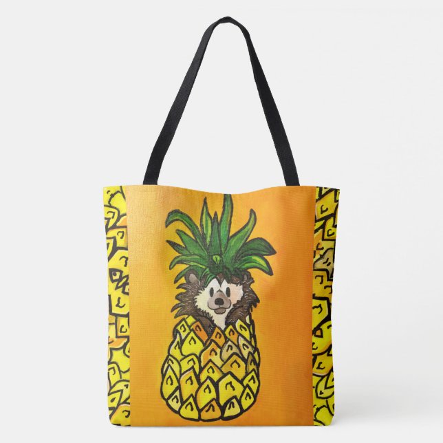 248 - Hedgehog and the pineapple -  Tote Bag (Back)
