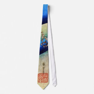 24. 嶋田宿, 広重 Shimada-juku, Hiroshige, Ukiyo-e Tie
