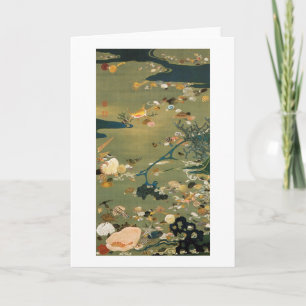 24. 貝甲図, 若冲 Shells, Jakuchū, Japan Art Card