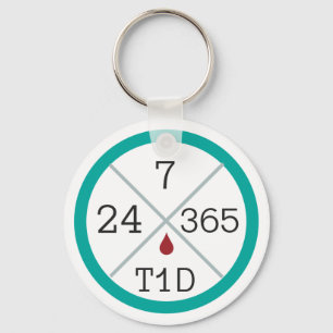 24/7/365 T1D Life Keychain