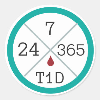 24/7/365 T1D Life Sticker