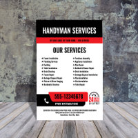 24/7 Handyman & Plumbing Services BLACK RED