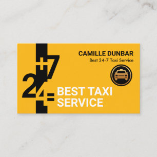 24-7 Signage Yellow Taxi Designated Driver Business Card