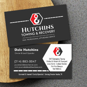 24/7 Towing Service Roadside Assistance Business Card
