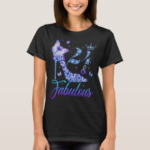 24 And Fabulous Diamond High Heels Happy 24th Birt T-Shirt