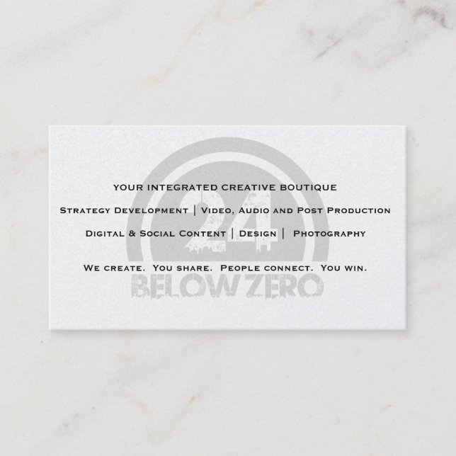 24 Below Business Cards (Front)