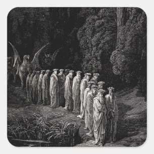 24 Elders in the Heavenly Pageant - Purgatory Square Sticker