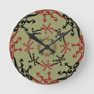 24 GECKOS ROUND CLOCK