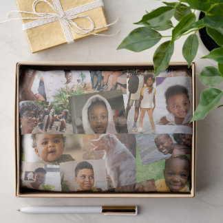 24 Haphazardly Overlapping Photos Collage Template Tissue Paper