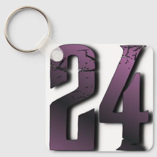 24 Hard Lines Keychain — Distressed Number Design