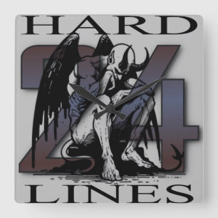 24 Hard Lines Wall Clock — Fallen Demon Design